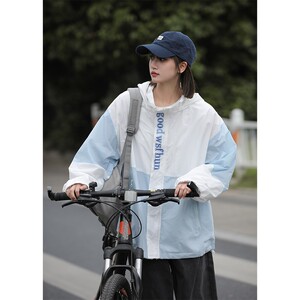 1404-1-9122-P80新款时尚-青少年防晒衣 潮流宽松连帽夹克男女外图片