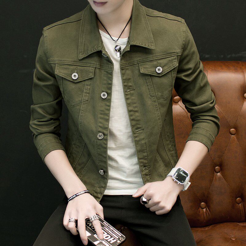 1404-2-S15-P65新款 男款修身进口休闲精品牛仔夹克潮潮cn纯棉外