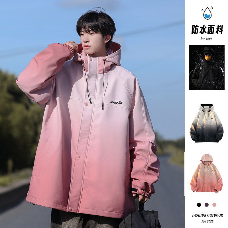 1404-1-93362-p70棒球服潮时尚冲锋衣 休闲夹克扎染图片