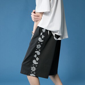 夏季新款大码腰果花短裤宽松薄款=男女休闲714-2-063图片