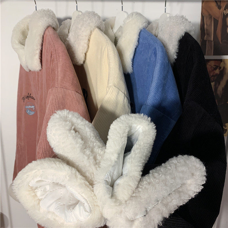 新款灯芯绒平铺时尚棉衣棉服时尚羊羔毛714-1-M06，女装棉衣/棉服，星座1404-3