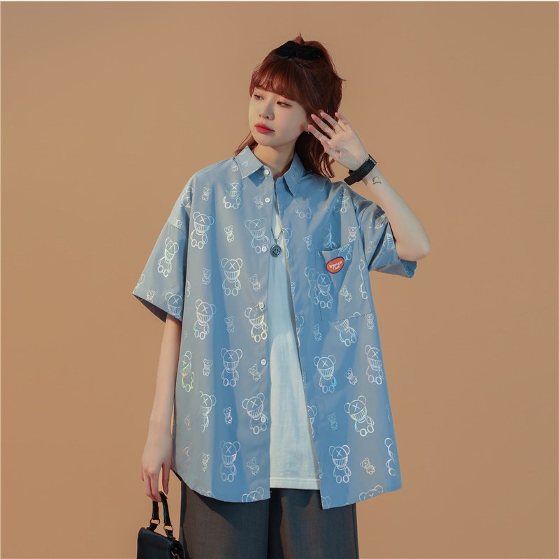 休闲男女装新品精品港风衬衣中性风衬衫1404-2-C28-p40，男装衬衫，星座1404-1