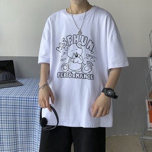 21新款男女款潮流 新织带港风短袖纯棉夏季体恤D港714--T075-p30图片