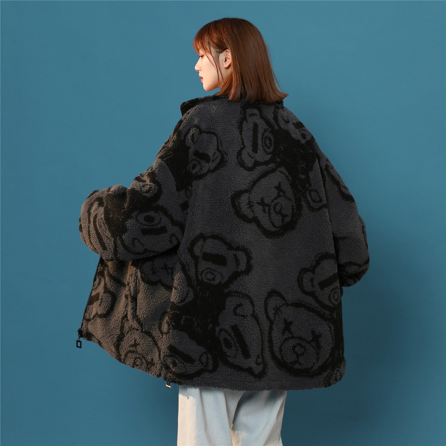 男女两面穿J加厚羊羔毛新款港风棉衣1404-2-m627-P120棉服,男装夹克,星座1404-3
