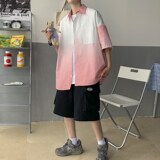 1404-2-c29-p50男女新款港风日系短袖扎染夏季体恤扎染情侣，男装衬衫，星座1404-3