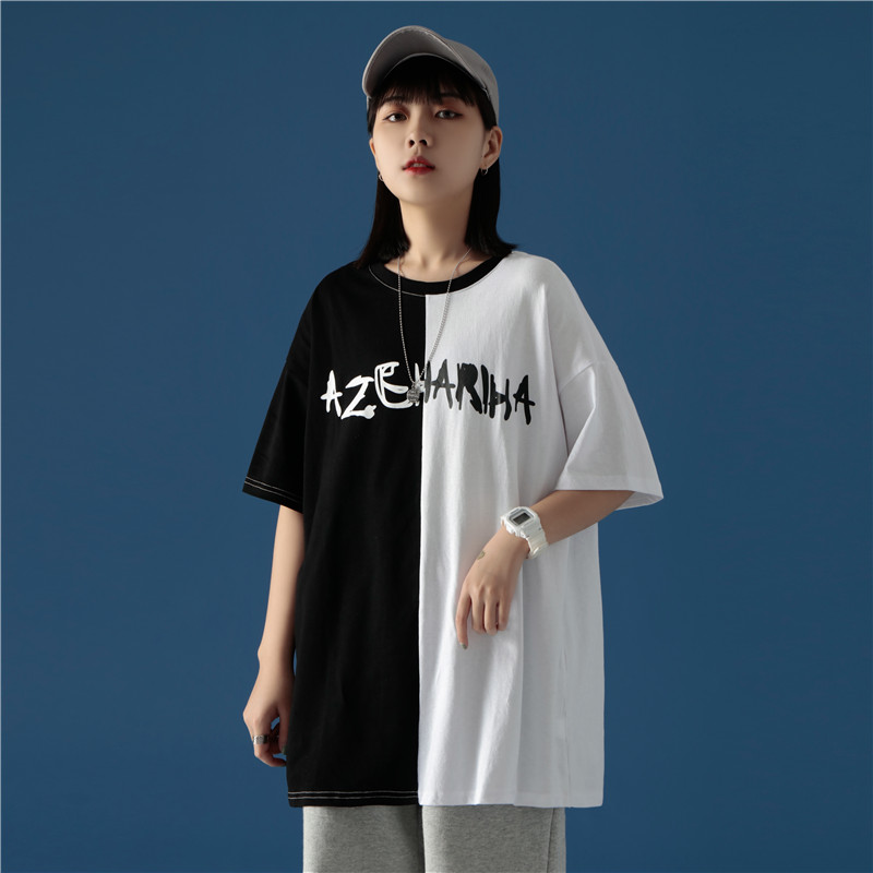 714-1-T090男女装新款短袖棉麻夏季半袖印花T恤情侣d图片