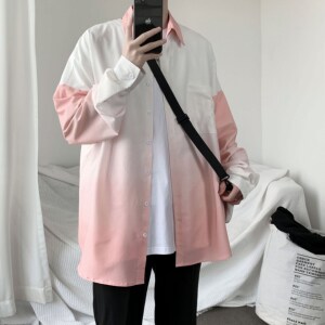 1404-2-c26-P55-短袖50男女生衬衫新休闲情侣新款外套潮衬衣潮图片