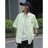 1404-3-9139-p55夏季新款潮流港风男2023女短袖舒适宽大运动风，男装衬衫，星座1404-3