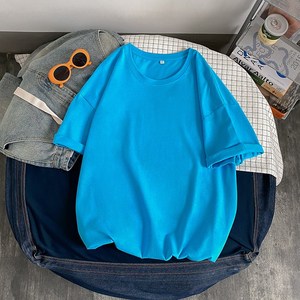 14041404-2-T123-p15纯棉短袖男t恤平铺新款韩版宽松上衣服纯色K图片