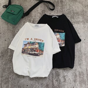 1404-2-2958-p28男女款新款港风短袖夏季T恤情侣上衣圆领吧图片