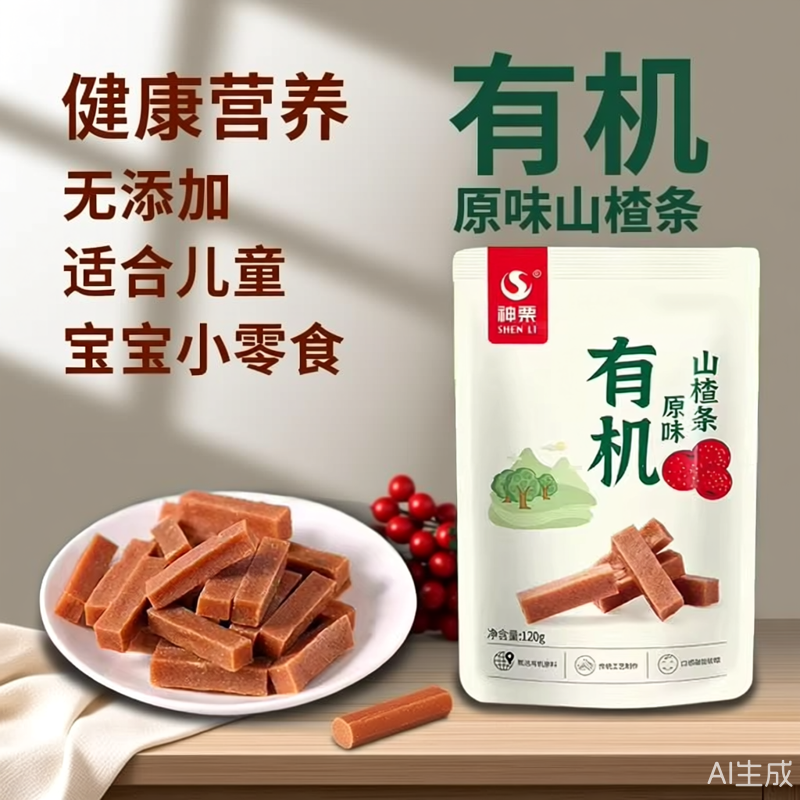 有机山楂条100%无添加宝宝婴儿山楂棒神栗健胃开胃儿童健康素零食