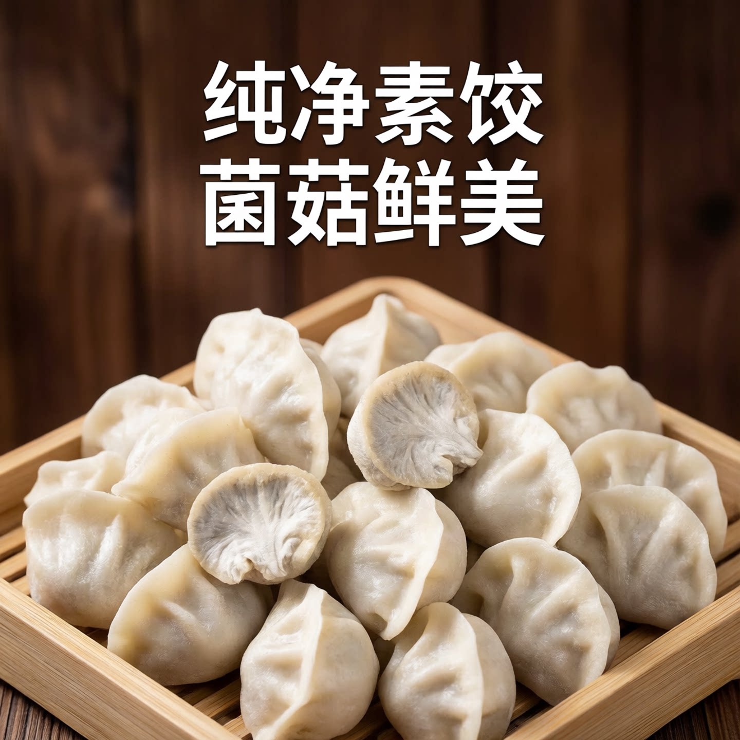 纯素水饺猴菇粉丝香菇青菜素水饺图片