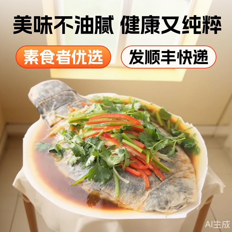 齐善素食龙利鱼素烤鱼佛家仿荤纯素食鱼仿荤人造肉斋菜豆制品蒸鱼