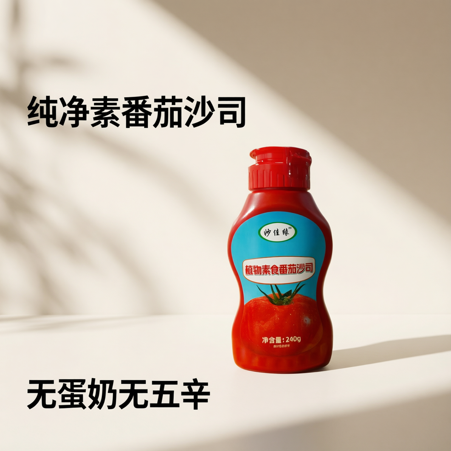 纯净素食番茄沙司无葱蒜素食番茄酱三明治汉堡包薯条番茄酱斋素酱