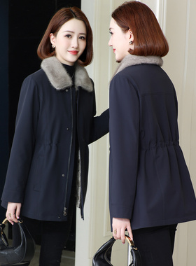 海宁派克服女2025新款水貂毛内胆可拆卸皮毛一体冬季皮草短款外套