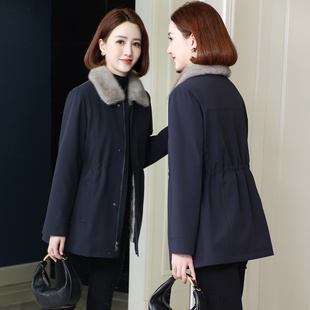 海宁派克服女2025新款水貂毛内胆可拆卸皮毛一体冬季皮草短款外套