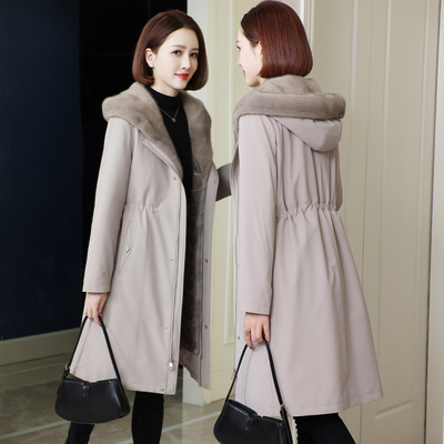 皮草派克服女2025新款冬水貂毛