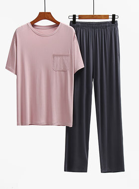 莫代尔宽松家居服套装薄款空调裤
