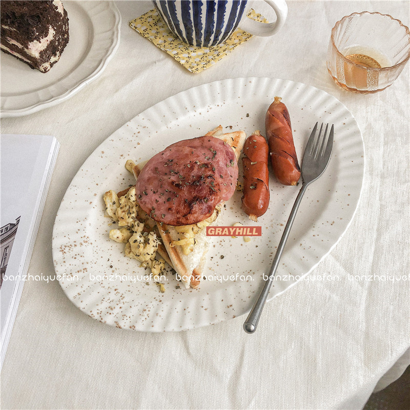 芝麻釉陶瓷日式西餐盘