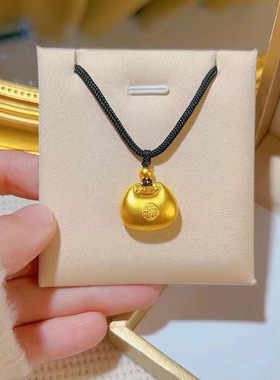 新款爆款胖福小胖福吊坠新中式锁项链黑绳福字元宝送女友