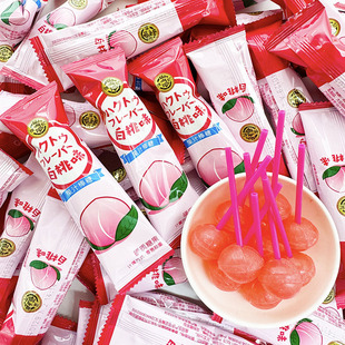 徐福记棒棒糖白桃味果汁儿童零食结婚喜糖迎宾伴手回礼散装 糖果