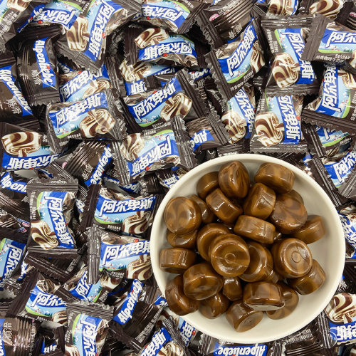 阿尔卑斯焙香咖啡味硬糖散装500g约130颗结婚喜糖过新年货小糖果