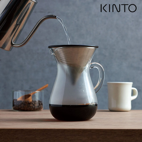 日本KINTO 手冲滤杯分享壶 一体壶不锈钢滤网滤杯日式咖啡器具