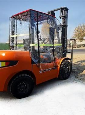 杭州叉车防雨棚篷遮雨罩挡雨帘前挡风玻璃合力龙工顶棚遮阳板围帘