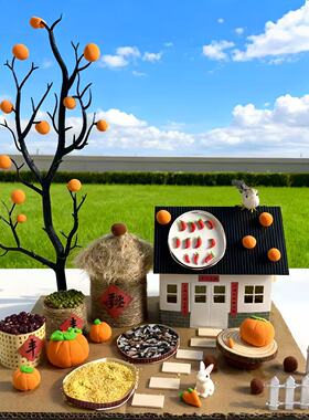 幼儿园亲子diy手工制作小屋房子材料包树枝废物利用粮仓秋天丰收