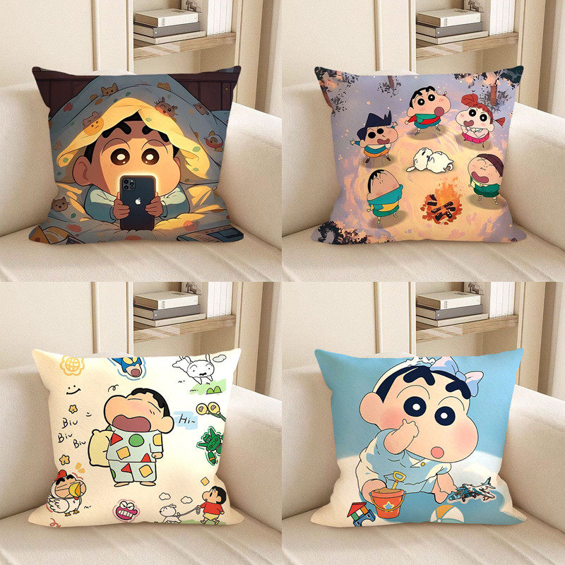 蜡笔小新抱枕方形靠枕可爱少女心枕头房间卧室床头靠垫含芯超软