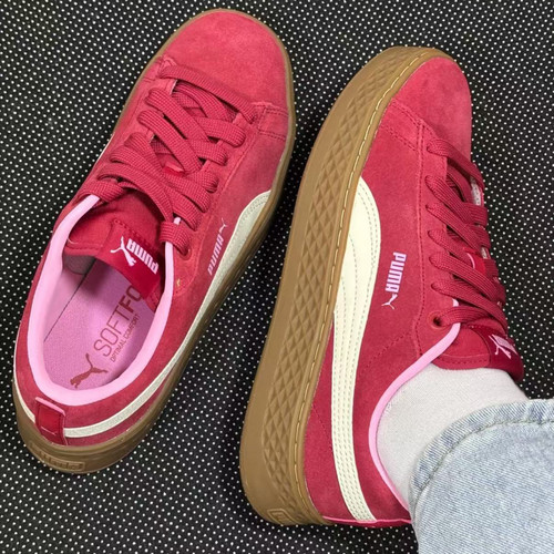 PUMA彪马女鞋蕾哈娜同款松糕鞋时尚翻毛皮运动休闲板鞋 366488-19