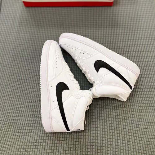 Nike耐克COURT VISION MID男子经典中帮运动休闲白板鞋CD5466-101