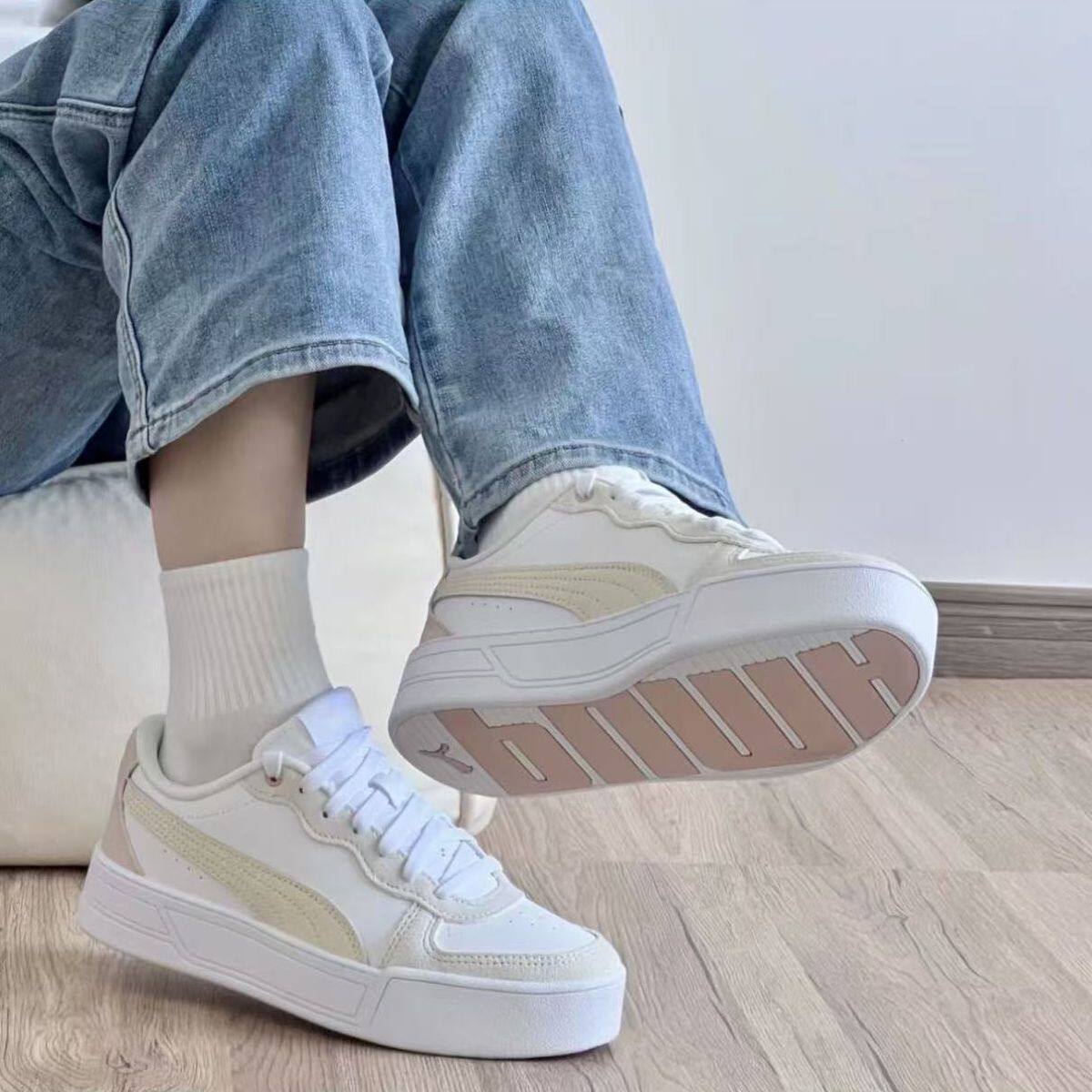 PUMA彪马  SKYE女子经典复古网球风增高休闲运动板鞋小白鞋397076