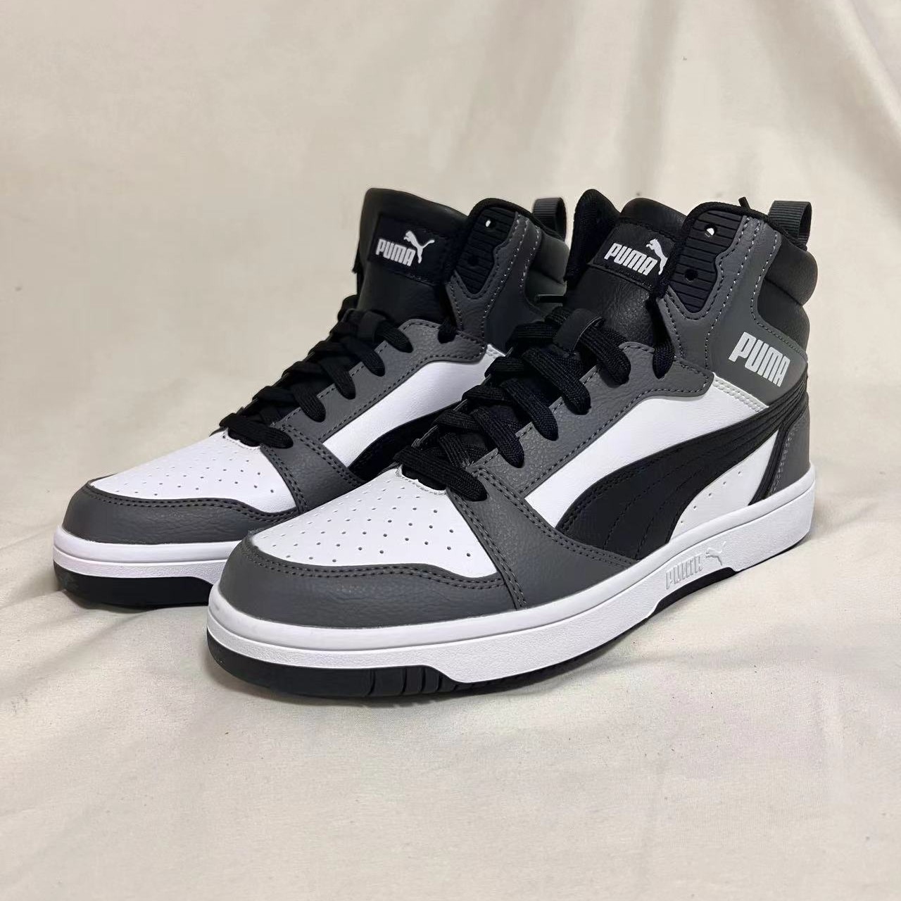 PUMA彪马 Rebound 黑白男女高帮复古秋冬休闲鞋运动鞋板鞋 392326,运动鞋new,板鞋,淘宝优惠券,粉丝福利购,淘宝优惠卷