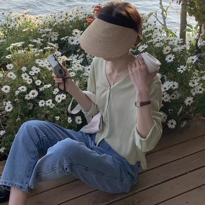 出游手工编织法式拉菲草鸭舌帽