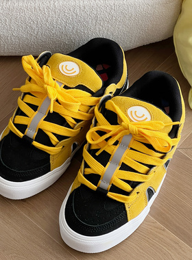 朋蛇 bread小黄鸭厚鞋舌运动休闲耐磨翻毛皮复古面包鞋专业滑板鞋