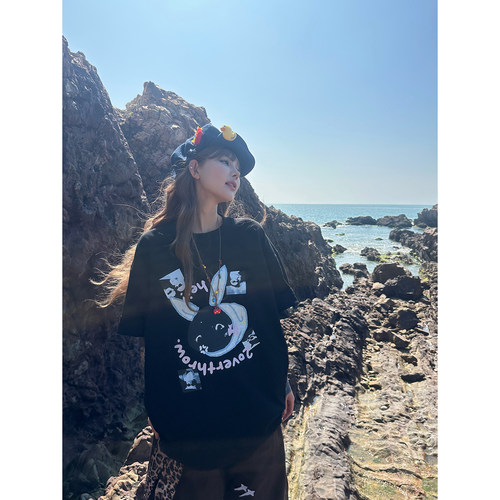 可爱兔子纯棉短袖情侣上衣t恤女