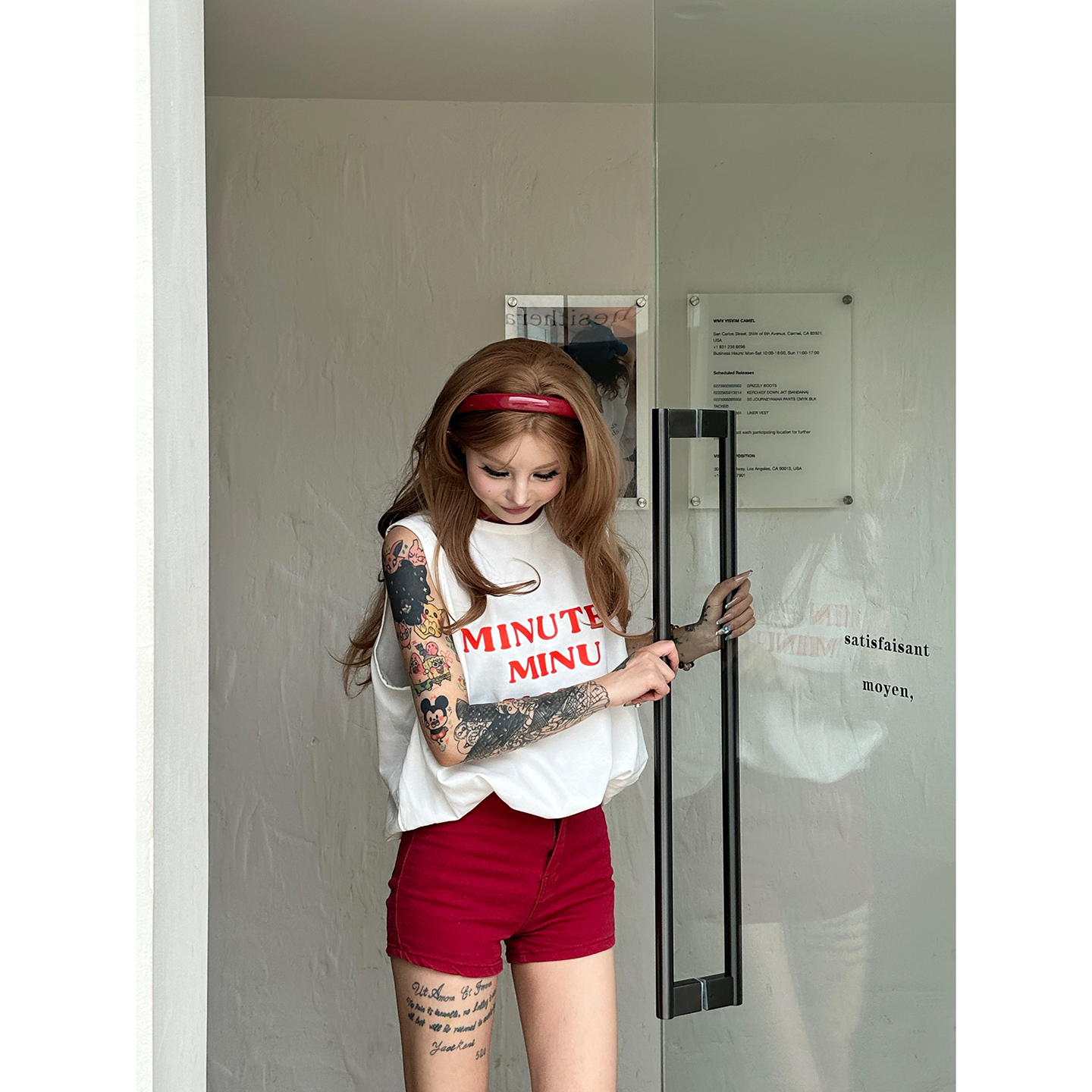 无袖工字型背心宽松纯棉T恤女