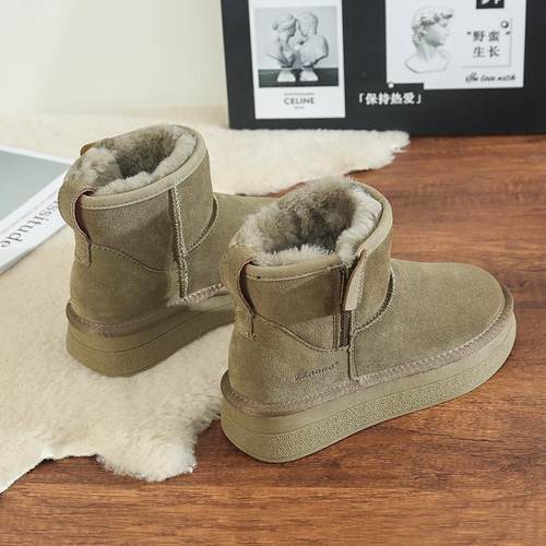 全羊毛内里雪地靴厚底增高冬季