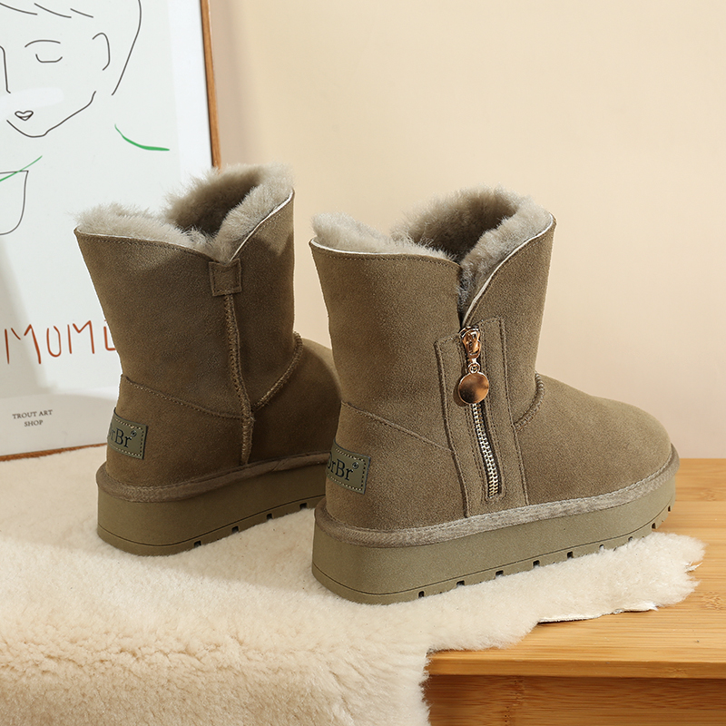 雪地靴冬季纯羊毛内里厚底增高