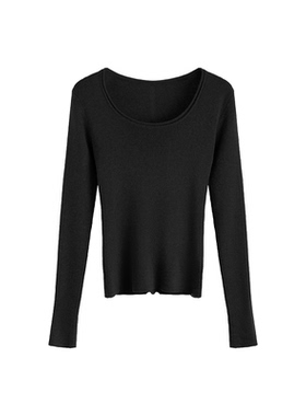 【安琪儿专享】【天丝真丝羊毛60S U领打底衫】CYJ-XX21-5620