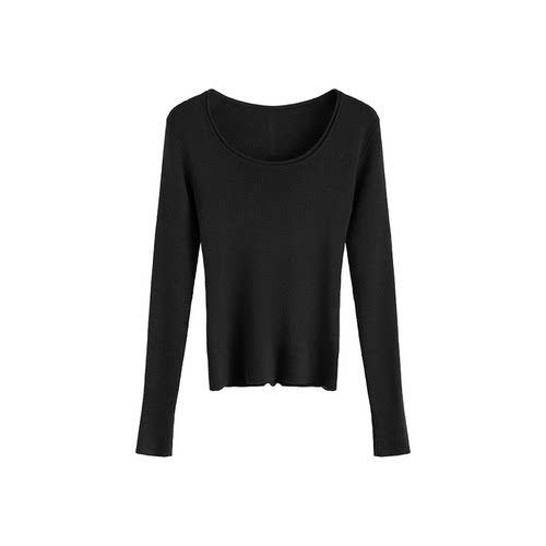 【安琪儿专享】【天丝真丝羊毛60S U领打底衫】CYJ-XX21-5620