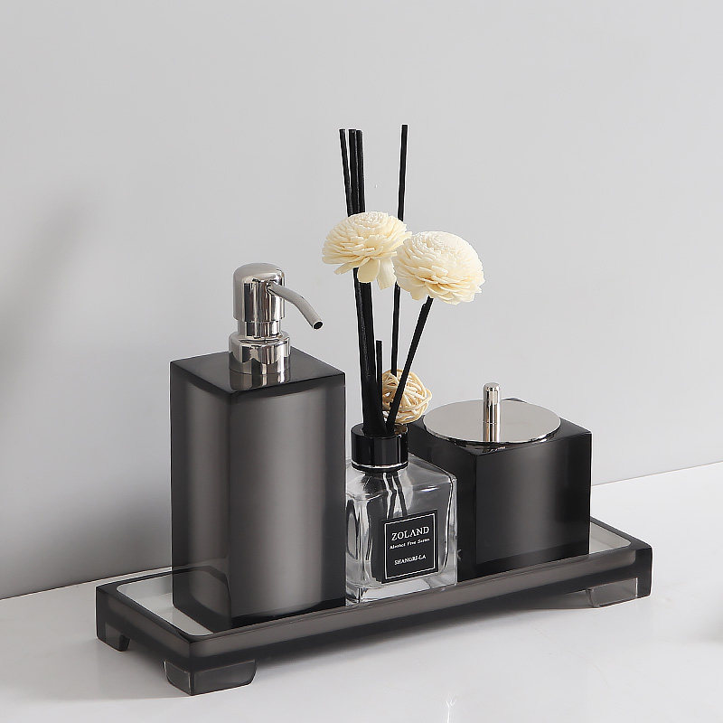 酒店洗手液瓶子按压起泡瓶卫生间分装乳液瓶样板间棉签盒香薰托盘