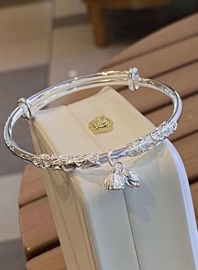 秋冬百搭梅花铃铛中式国风手镯甜美灵动开口手环送女友超仙手饰礼