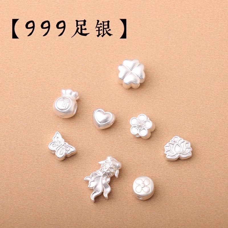 999足银亮银纯银花蝴蝶四叶草