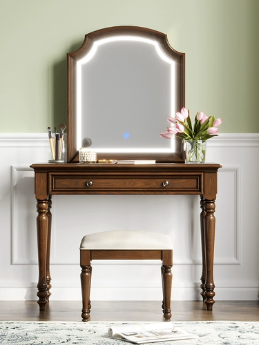 森趣 Зеркало с подсветкой, туалетный столик из натурального дерева, мебель для спальни, в американском стиле