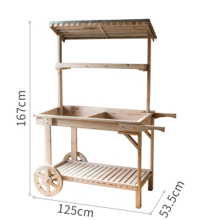爆品大型实木推车田园花车花架置物架花店装 饰陈列展架多功能复品