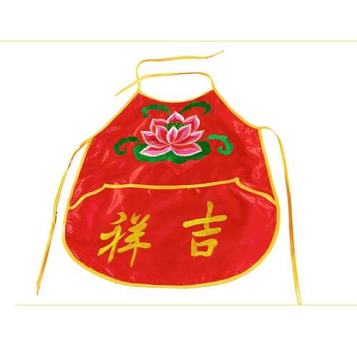 带口袋刺绣花吉祥肚兜童子兜还愿