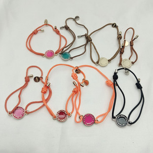 青岛饰品欧美风小众品牌mmj小马哥滴釉手工麻绳可调节多色手链女