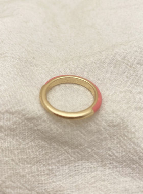 简约欧美风金色圆环女士戒指